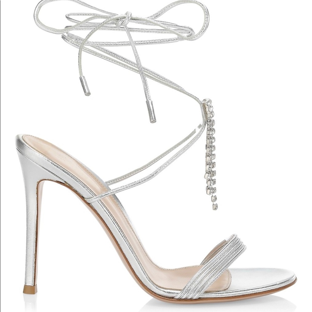Gianvito Rossi Silver wrap up sandal